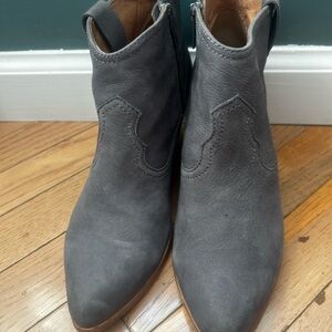Frye Charcoal Leather Ankle Booties